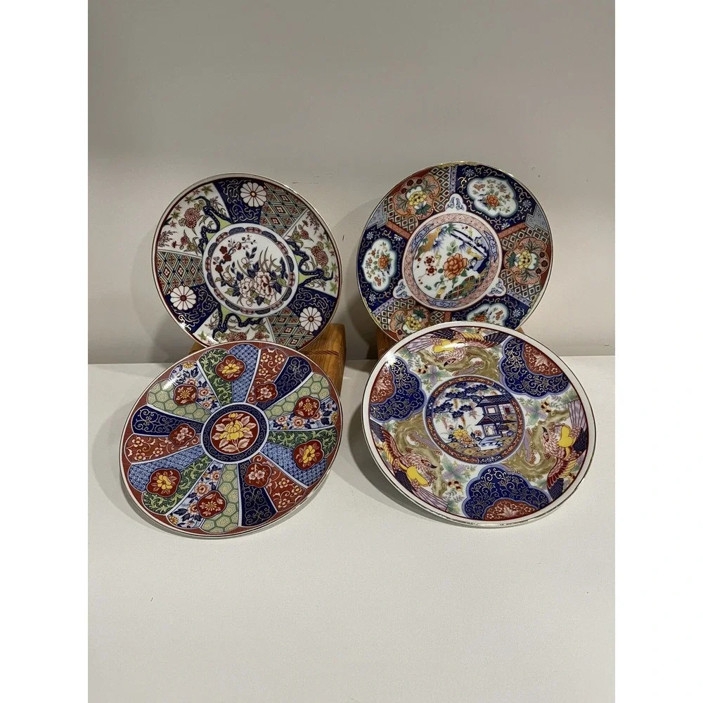 4 Gorgeous Japanese Vintage Imari Ware Decorative‎ Hand Painted 6